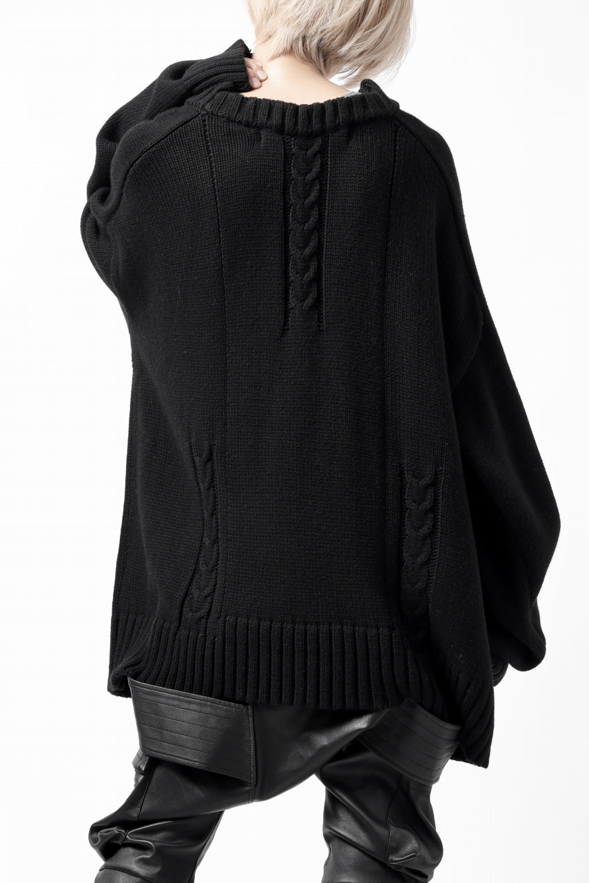 A.F ARTEFACT LOWGAUGE CABLE KNIT PULLOVER IRREGULAR (BLACK)の商品 ...