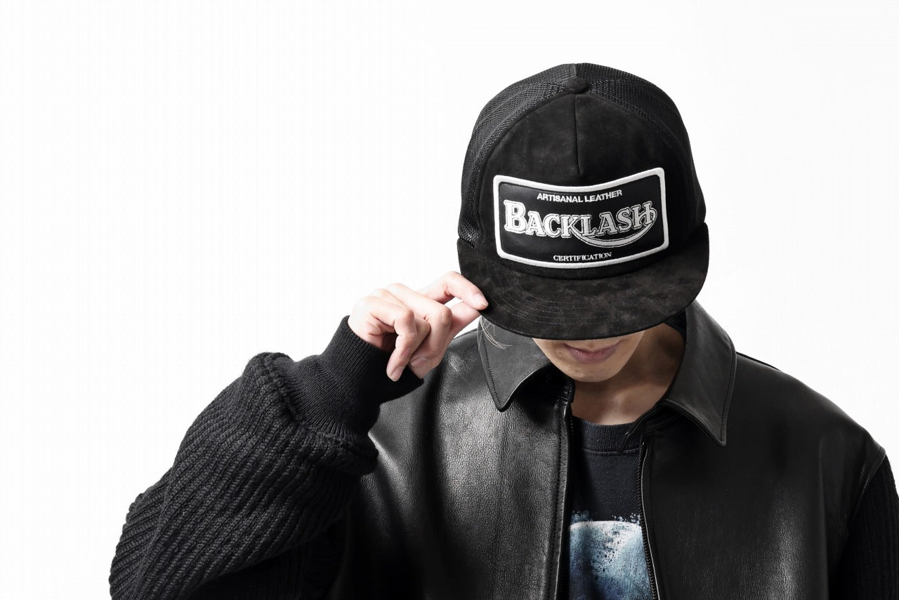 ISAMU KATAYAMA BACKLASH KANGAROO SUEDE MESH CAP (BLACK)