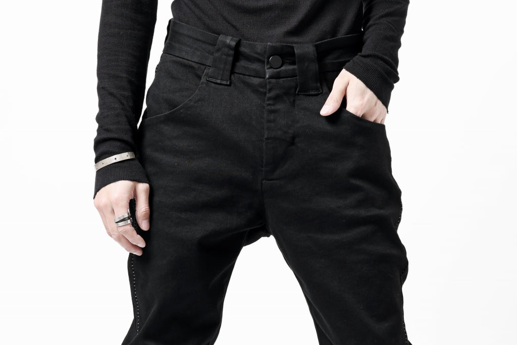 thom/krom SCAR-STITICHING DENIM PANTS / ONEWASH (BLACK)