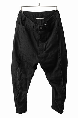 _vital slim cropped pants / washed linen (BLACK)