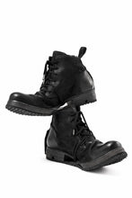 画像をギャラリービューアに読み込む, BORIS BIDJAN SABERI COW LEATHER LACE UP MIDDLE BOOTS / WASHED &amp; HAND-TREATED &quot;BOOT4&quot; (BLACK)