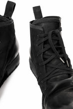 画像をギャラリービューアに読み込む, BORIS BIDJAN SABERI COW LEATHER LACE UP MIDDLE BOOTS / WASHED &amp; HAND-TREATED &quot;BOOT4&quot; (BLACK)