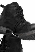 画像をギャラリービューアに読み込む, BORIS BIDJAN SABERI COW LEATHER LACE UP MIDDLE BOOTS / WASHED &amp; HAND-TREATED &quot;BOOT4&quot; (BLACK)