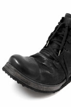 画像をギャラリービューアに読み込む, BORIS BIDJAN SABERI COW LEATHER LACE UP MIDDLE BOOTS / WASHED &amp; HAND-TREATED &quot;BOOT4&quot; (BLACK)