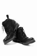 画像をギャラリービューアに読み込む, BORIS BIDJAN SABERI COW LEATHER LACE UP MIDDLE BOOTS / WASHED &amp; HAND-TREATED &quot;BOOT4&quot; (BLACK)