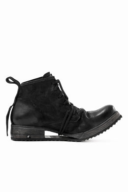 BORIS BIDJAN SABERI COW LEATHER LACE UP MIDDLE BOOTS / WASHED & HAND-TREATED 