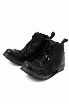 画像をギャラリービューアに読み込む, BORIS BIDJAN SABERI COW LEATHER LACE UP MIDDLE BOOTS / WASHED &amp; HAND-TREATED &quot;BOOT4&quot; (BLACK)