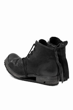 画像をギャラリービューアに読み込む, BORIS BIDJAN SABERI COW LEATHER LACE UP MIDDLE BOOTS / WASHED &amp; HAND-TREATED &quot;BOOT4&quot; (BLACK)