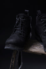Load image into Gallery viewer, BORIS BIDJAN SABERI CANVAS FABRIC LACE UP MIDDLE BOOTS / OBJECT DYED &amp; HAND-TREATED &quot;BOOT4&quot; (BLACK)