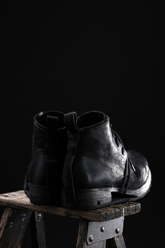 画像をギャラリービューアに読み込む, BORIS BIDJAN SABERI COW LEATHER LACE UP MIDDLE BOOTS / WASHED &amp; HAND-TREATED &quot;BOOT4&quot; (BLACK)