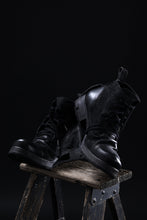 画像をギャラリービューアに読み込む, BORIS BIDJAN SABERI COW LEATHER LACE UP MIDDLE BOOTS / WASHED &amp; HAND-TREATED &quot;BOOT4&quot; (BLACK)