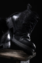 画像をギャラリービューアに読み込む, BORIS BIDJAN SABERI COW LEATHER LACE UP MIDDLE BOOTS / WASHED &amp; HAND-TREATED &quot;BOOT4&quot; (BLACK)