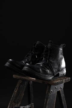 画像をギャラリービューアに読み込む, BORIS BIDJAN SABERI COW LEATHER LACE UP MIDDLE BOOTS / WASHED &amp; HAND-TREATED &quot;BOOT4&quot; (BLACK)