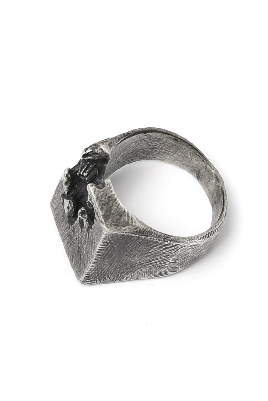 Holzpuppe Barnacle Deficiency Square Mark Silver Ring (BR-518)