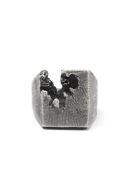 Holzpuppe Barnacle Deficiency Square Mark Silver Ring (BR-518)