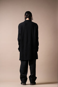 Load image into Gallery viewer, forme d&#39;expression Long Wool Shirt with Pocket (Black)