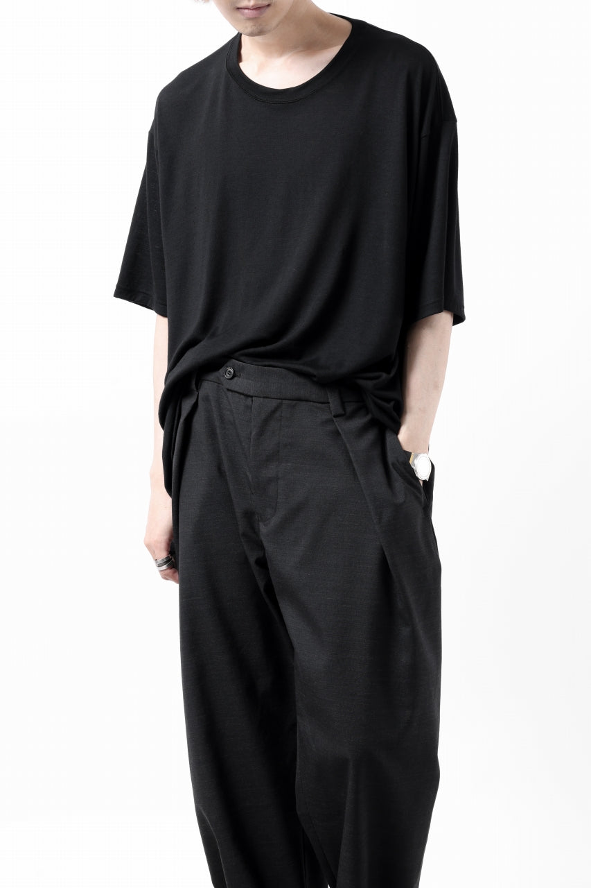 CAPERTICA OVERSIZED H/S TEE / SUPER 120s WASHABLE WOOL JERSEY (BLACK)