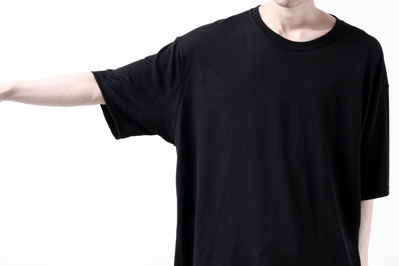 CAPERTICA OVERSIZED H/S TEE / SUPER 120s WASHABLE WOOL JERSEY (BLACK)