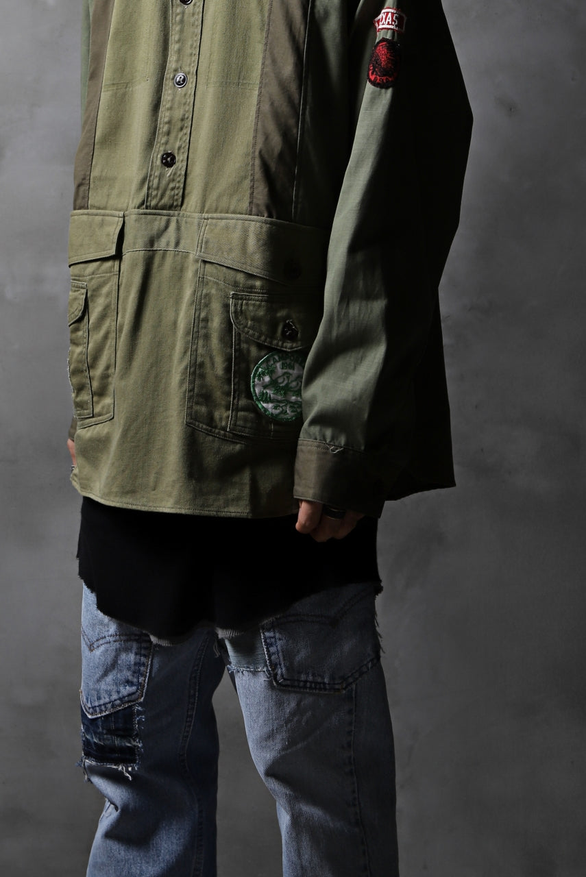 画像をギャラリービューアに読み込む, CHANGES VINTAGE REMAKE MILITARY HOODIE SHIRT-PARKA (KHAKI #B)