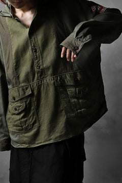 画像をギャラリービューアに読み込む, CHANGES VINTAGE REMAKE MILITARY HOODIE SHIRT-PARKA (KHAKI #C)