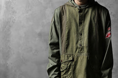 画像をギャラリービューアに読み込む, CHANGES VINTAGE REMAKE MILITARY HOODIE SHIRT-PARKA (KHAKI #C)