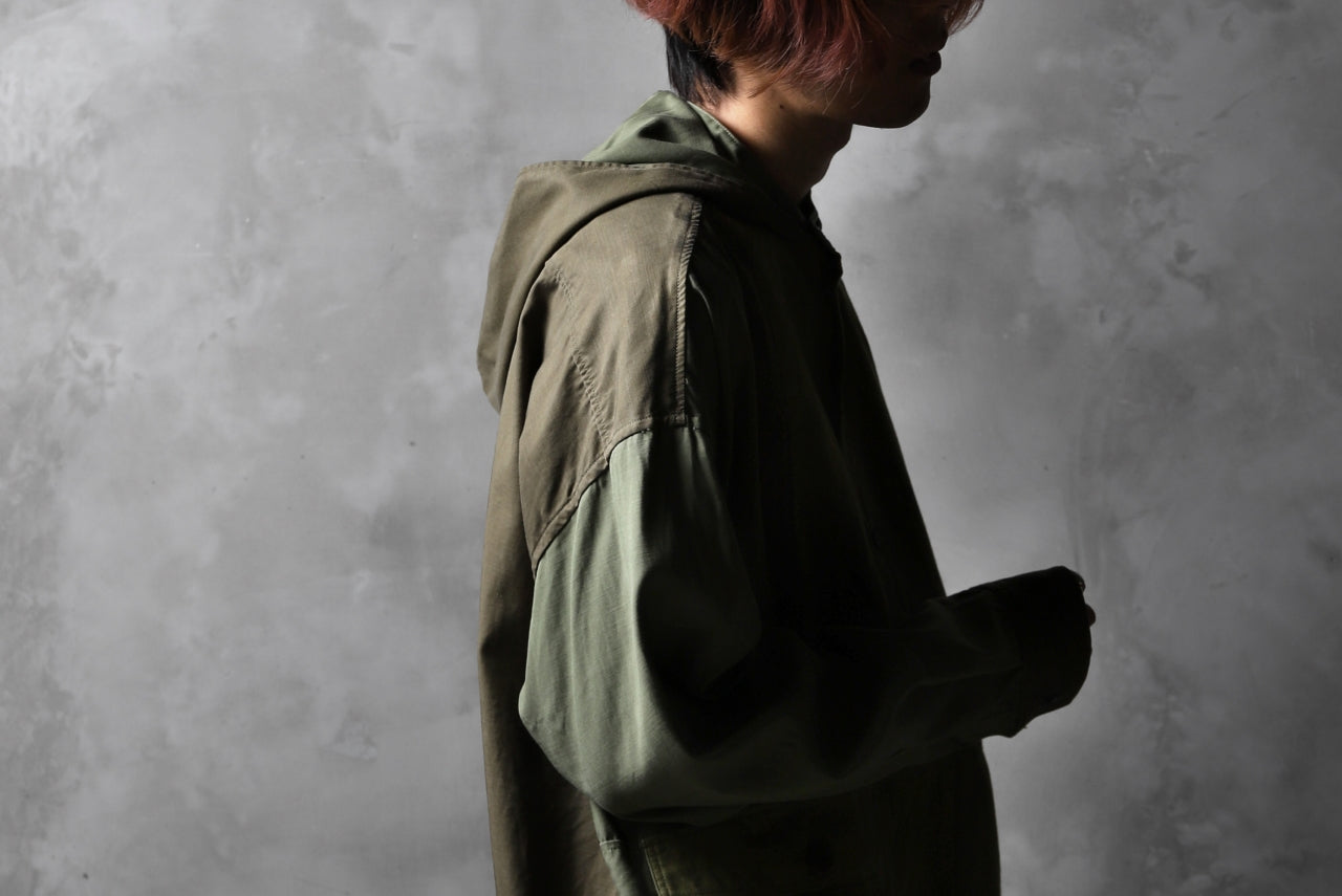 CHANGES VINTAGE REMAKE MILITARY HOODIE SHIRT-PARKA (KHAKI #C)