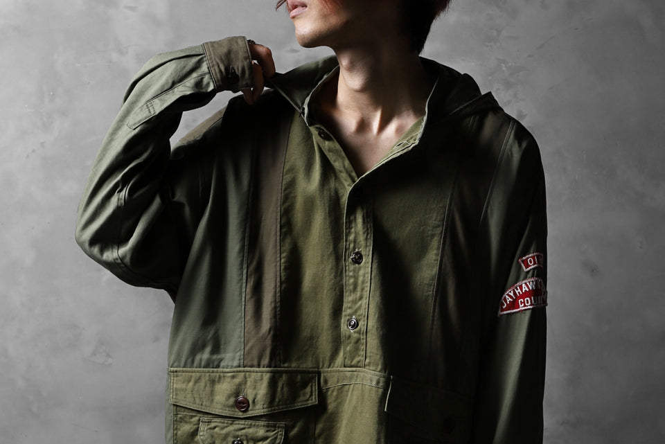 画像をギャラリービューアに読み込む, CHANGES VINTAGE REMAKE MILITARY HOODIE SHIRT-PARKA (KHAKI #C)