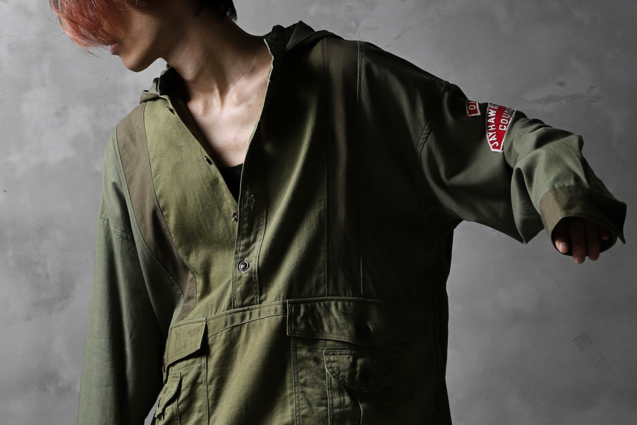 CHANGES VINTAGE REMAKE MILITARY HOODIE SHIRT-PARKA (KHAKI #C)