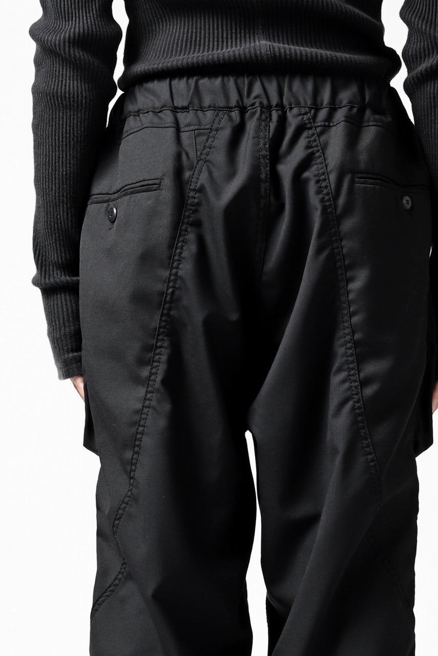 CHANGES VINTAGE REMAKE CUFF EASY TROUSERS / ASSORT SLACKS FABRIC (MULTI BLACK #A)