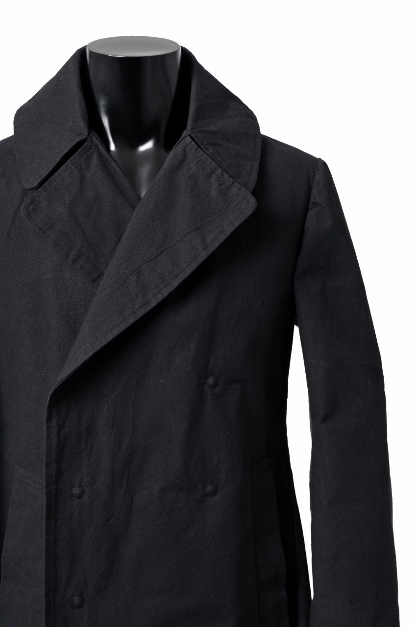 ierib exclusive military coat / boiled waxy cotton (BLACK)