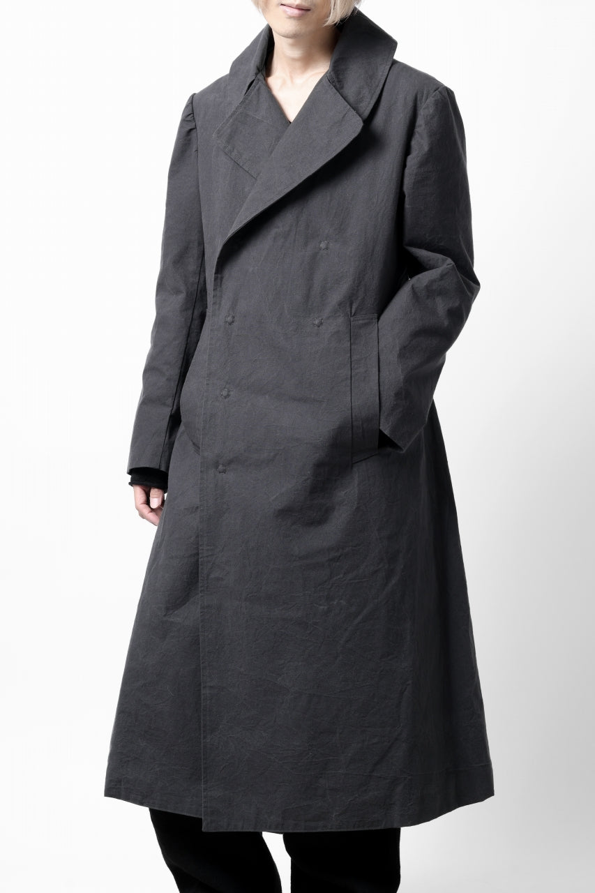 ierib exclusive us navy coat / boiled waxy cotton (GREY)