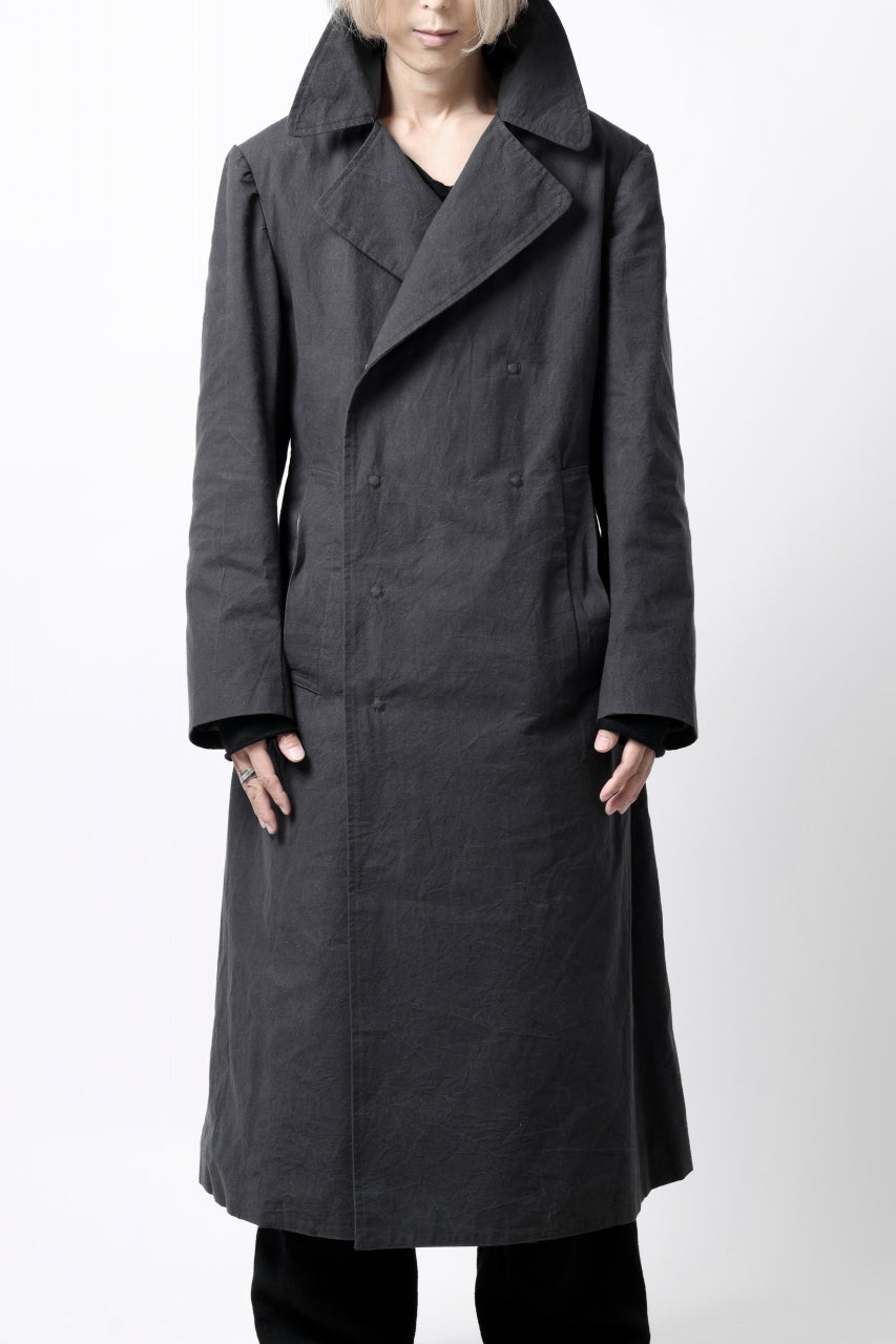 ierib exclusive us navy coat / boiled waxy cotton (GREY)