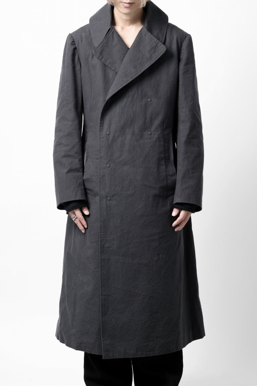 ierib exclusive us navy coat / boiled waxy cotton (GREY)