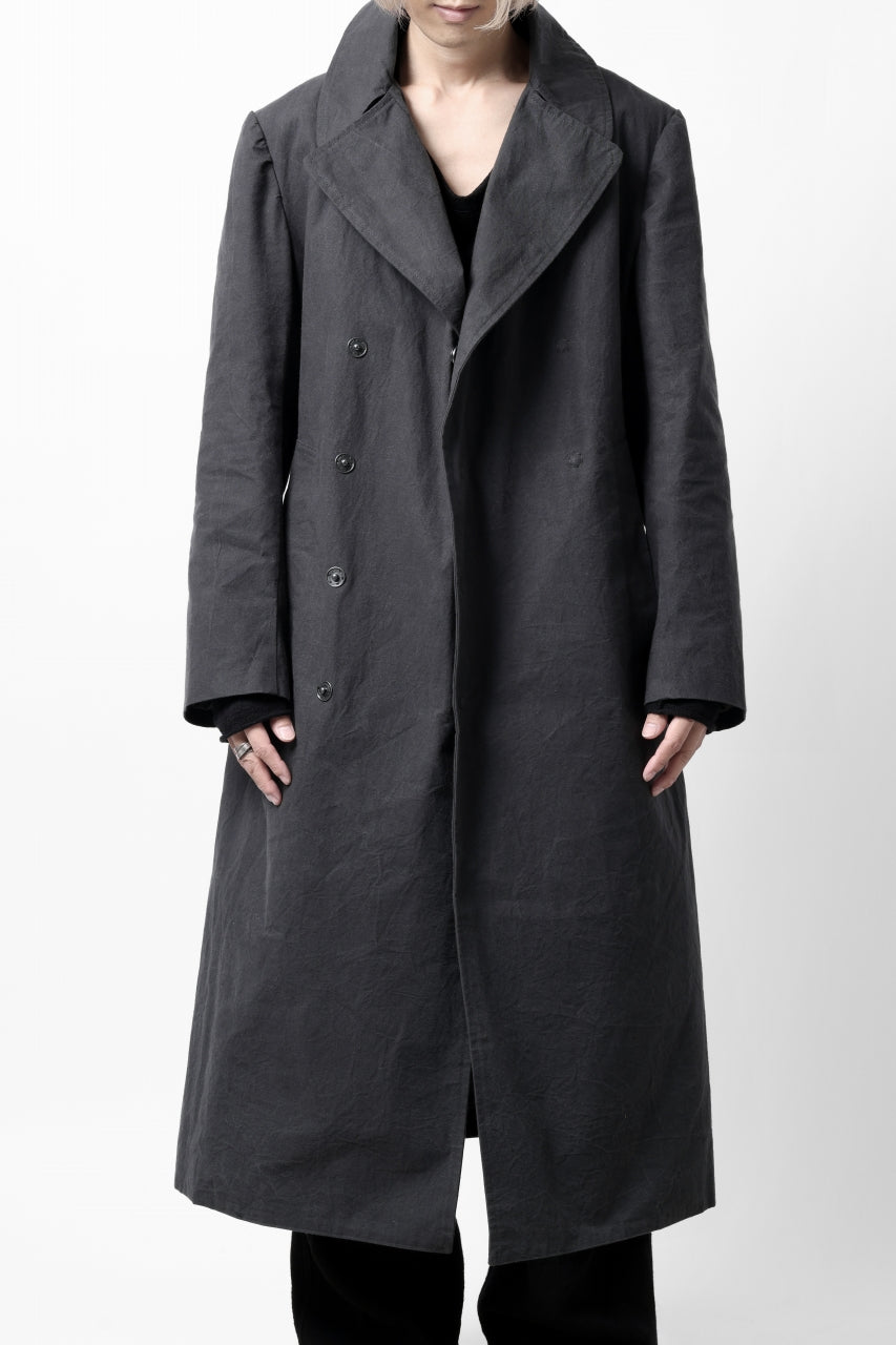 ierib exclusive us navy coat / boiled waxy cotton (GREY)