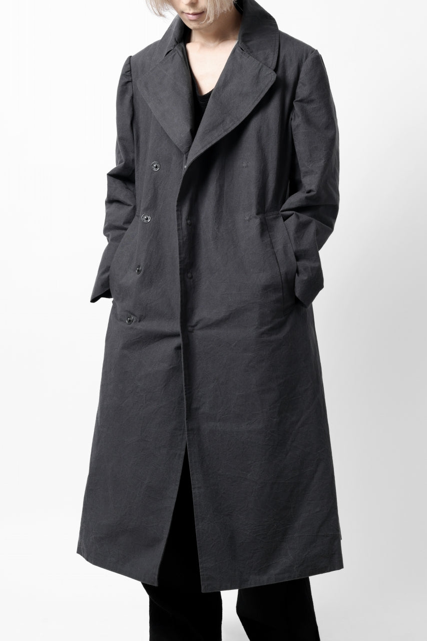 ierib exclusive us navy coat / boiled waxy cotton (GREY)