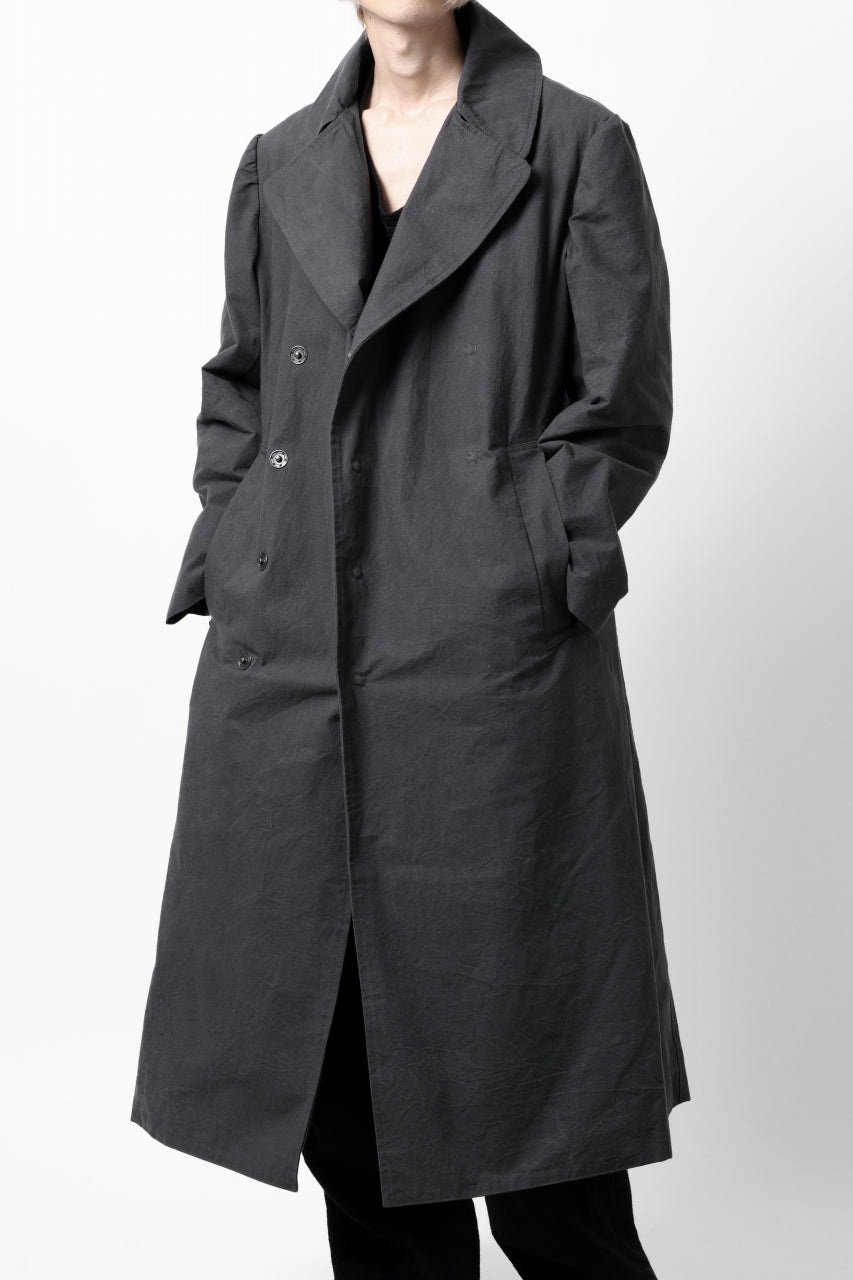 ierib exclusive us navy coat / boiled waxy cotton (GREY)