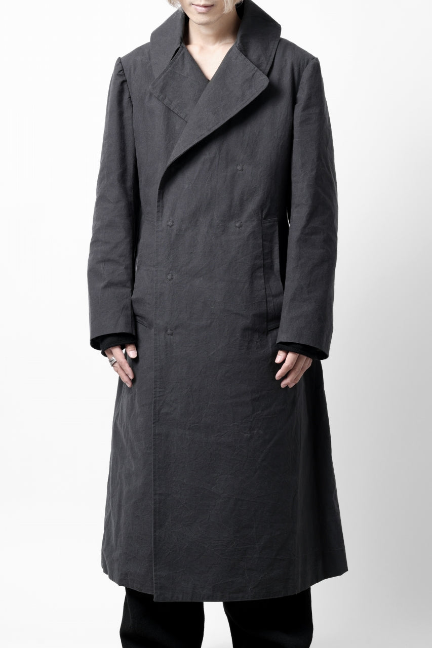 ierib exclusive us navy coat / boiled waxy cotton (GREY)