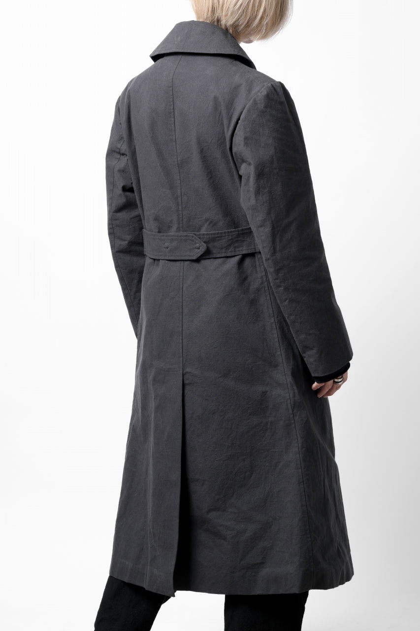 ierib exclusive us navy coat / boiled waxy cotton (GREY)