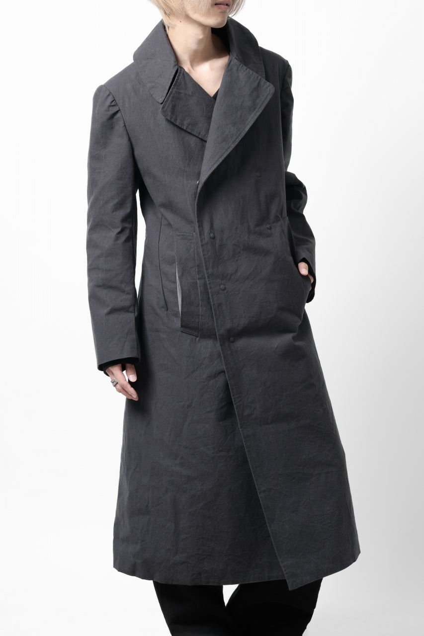 ierib exclusive us navy coat / boiled waxy cotton (GREY)