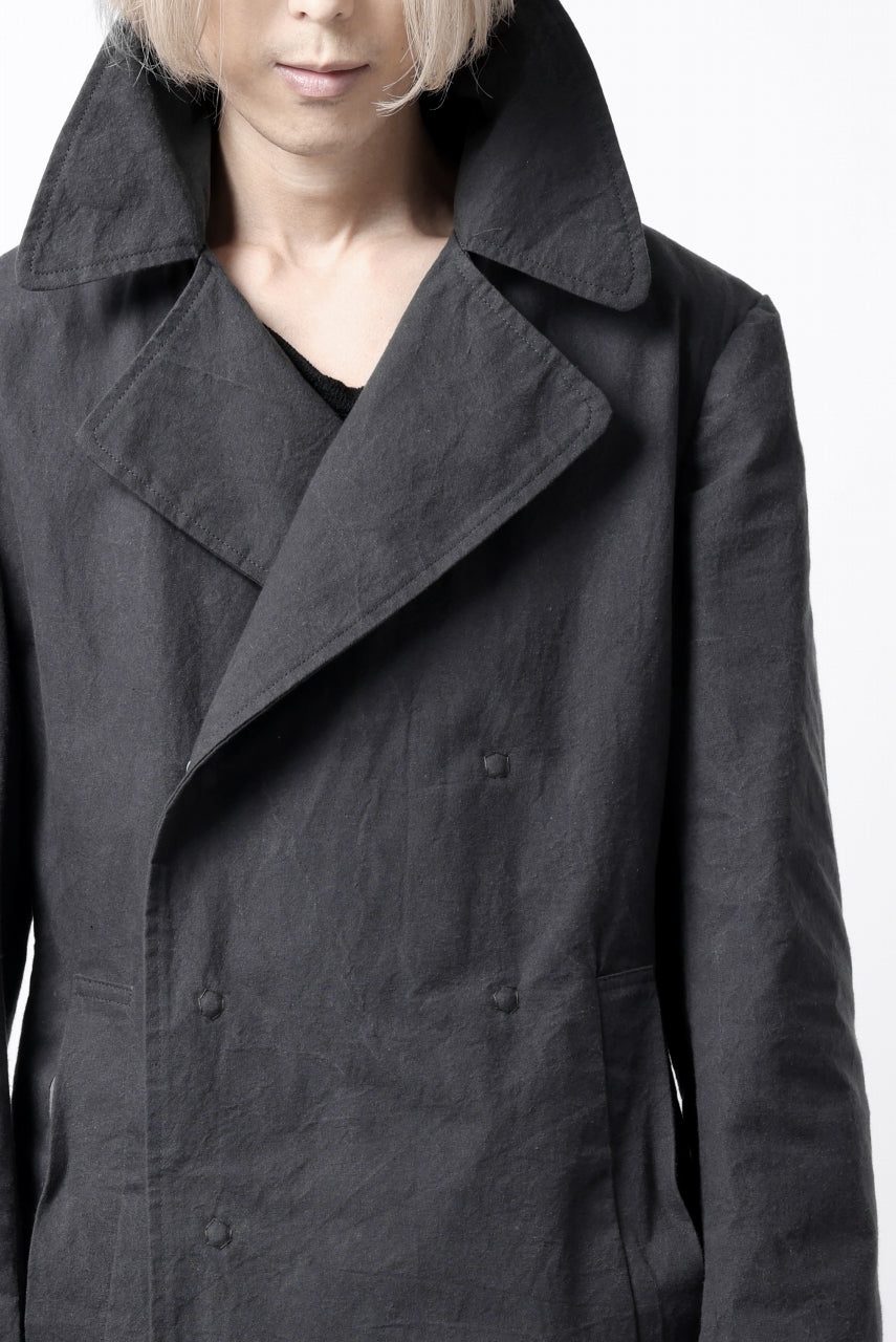 ierib exclusive us navy coat / boiled waxy cotton (GREY)