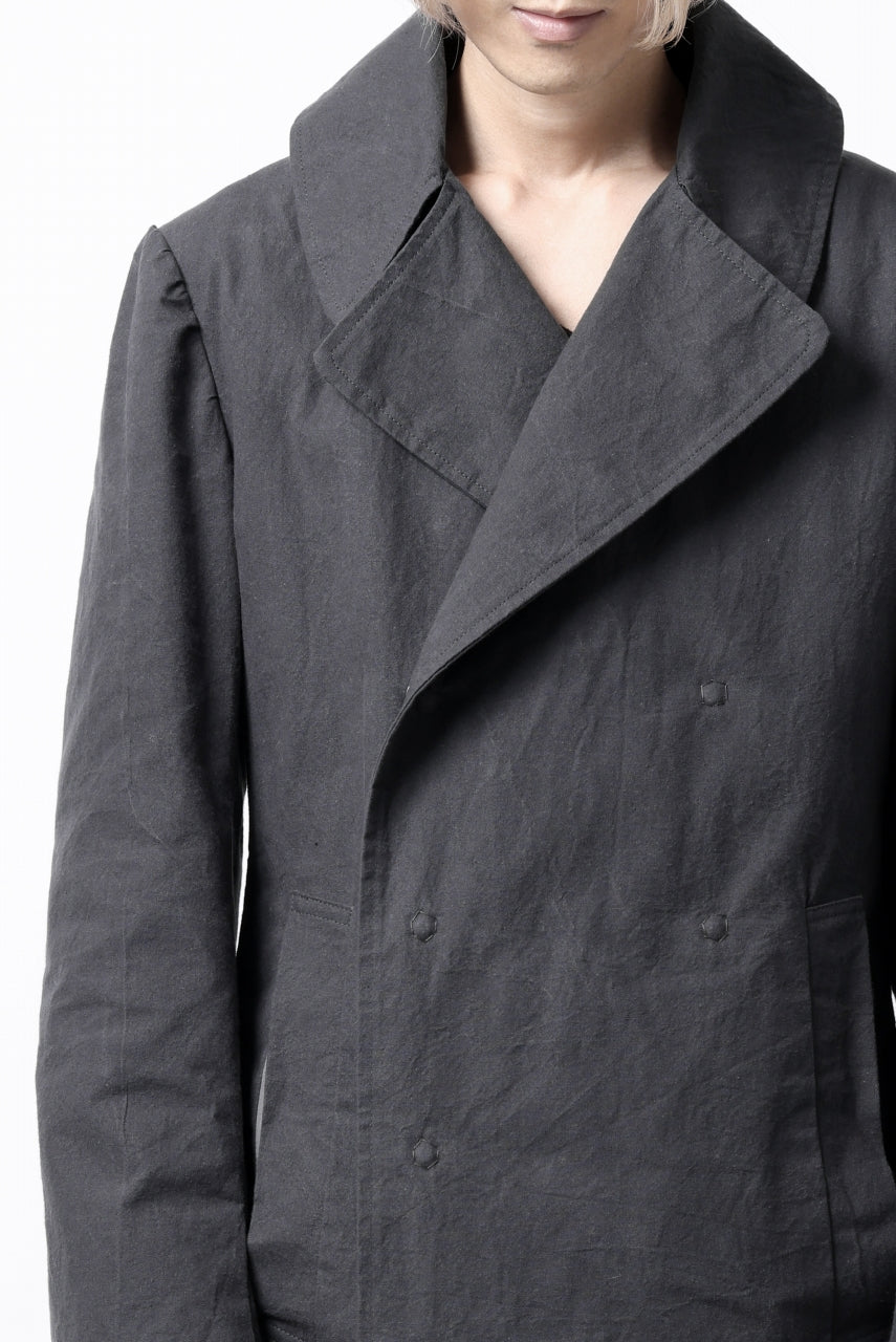 ierib exclusive us navy coat / boiled waxy cotton (GREY)