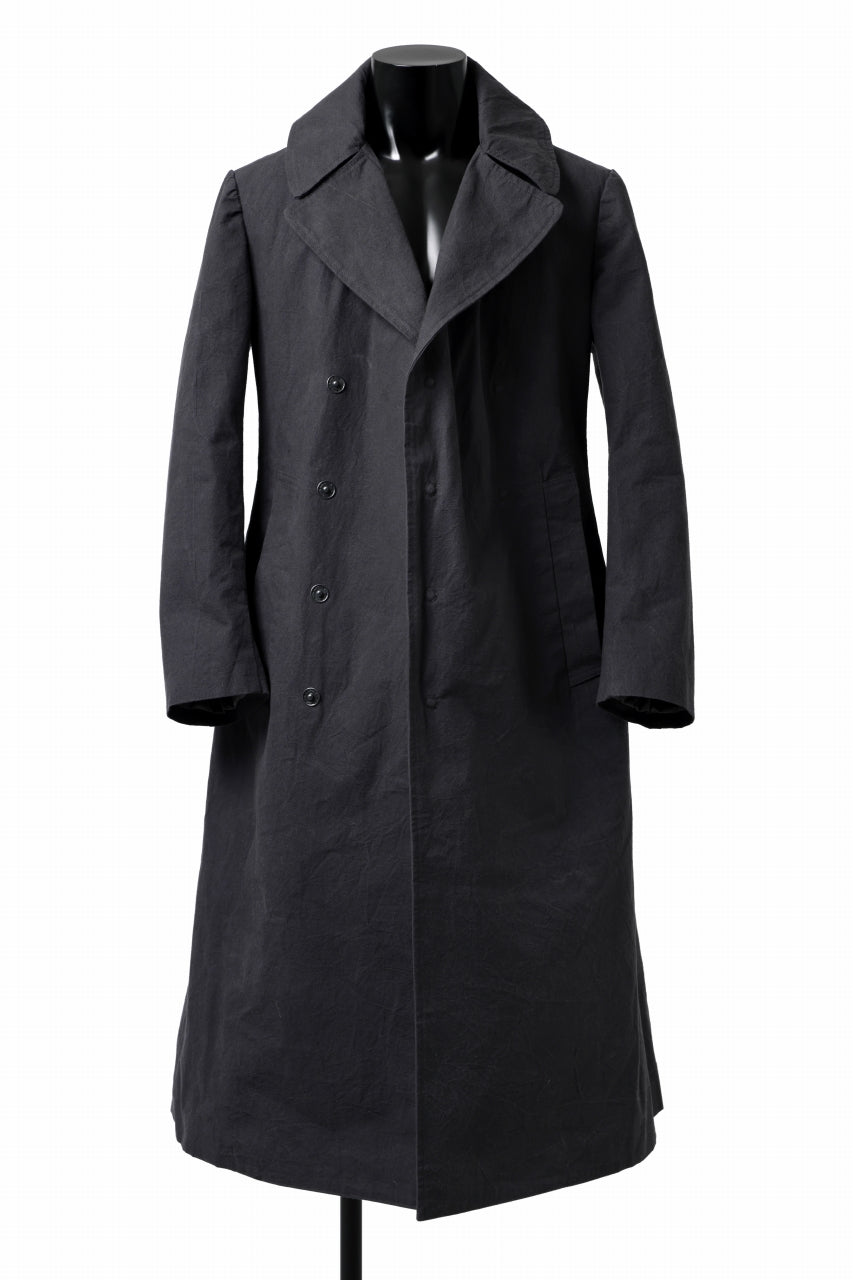 ierib exclusive us navy coat / boiled waxy cotton (GREY)