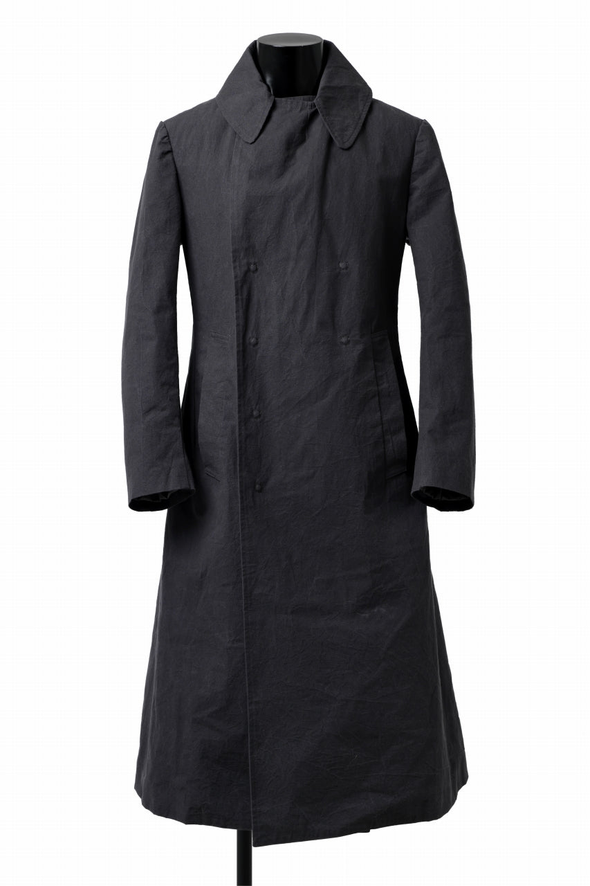 ierib exclusive us navy coat / boiled waxy cotton (GREY)