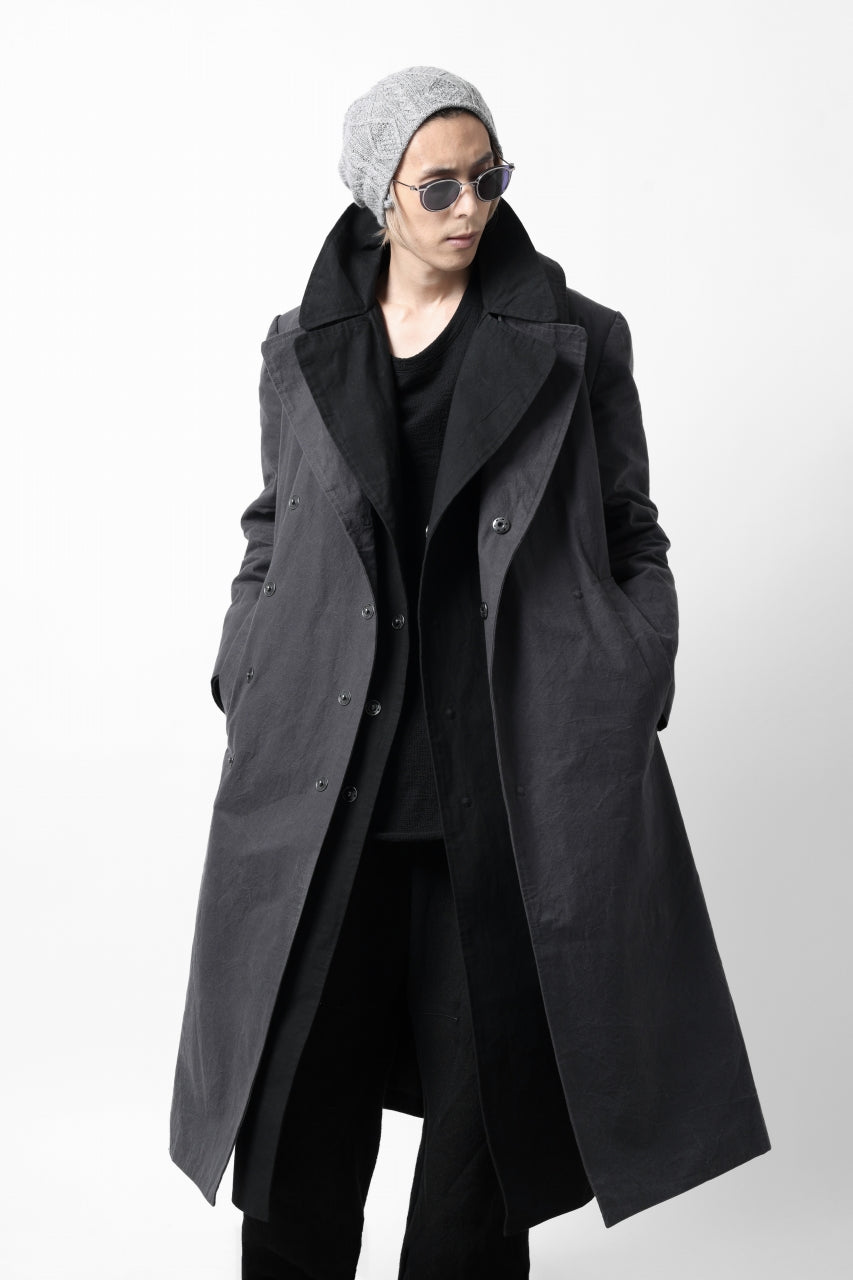 ierib exclusive us navy coat / boiled waxy cotton (GREY)