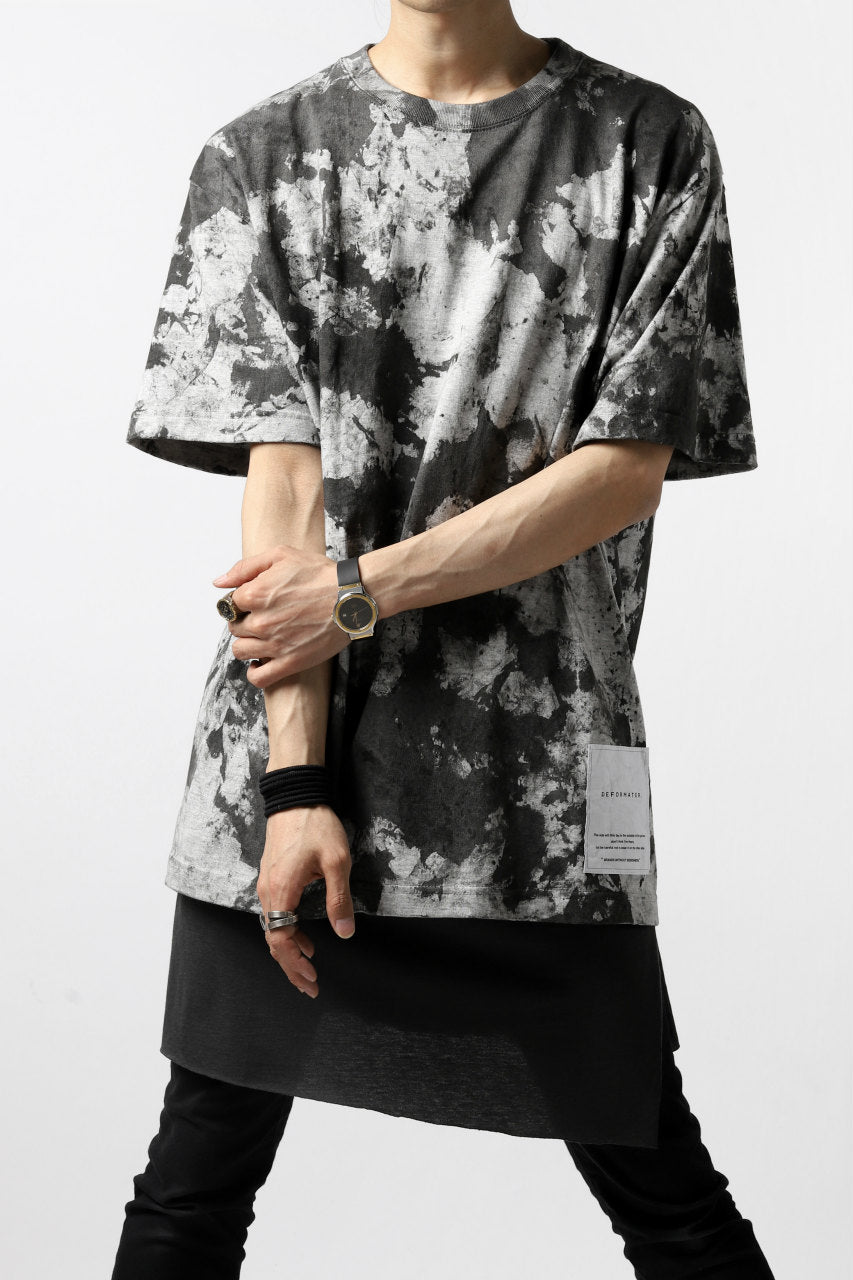 DEFORMATER.® "SPLASH" BACK LOGO TEE / MOTTLED DYING (MIX GREY)