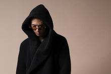 画像をギャラリービューアに読み込む, forme d&#39;expression exclusive Hooded Robe Coat (Black)