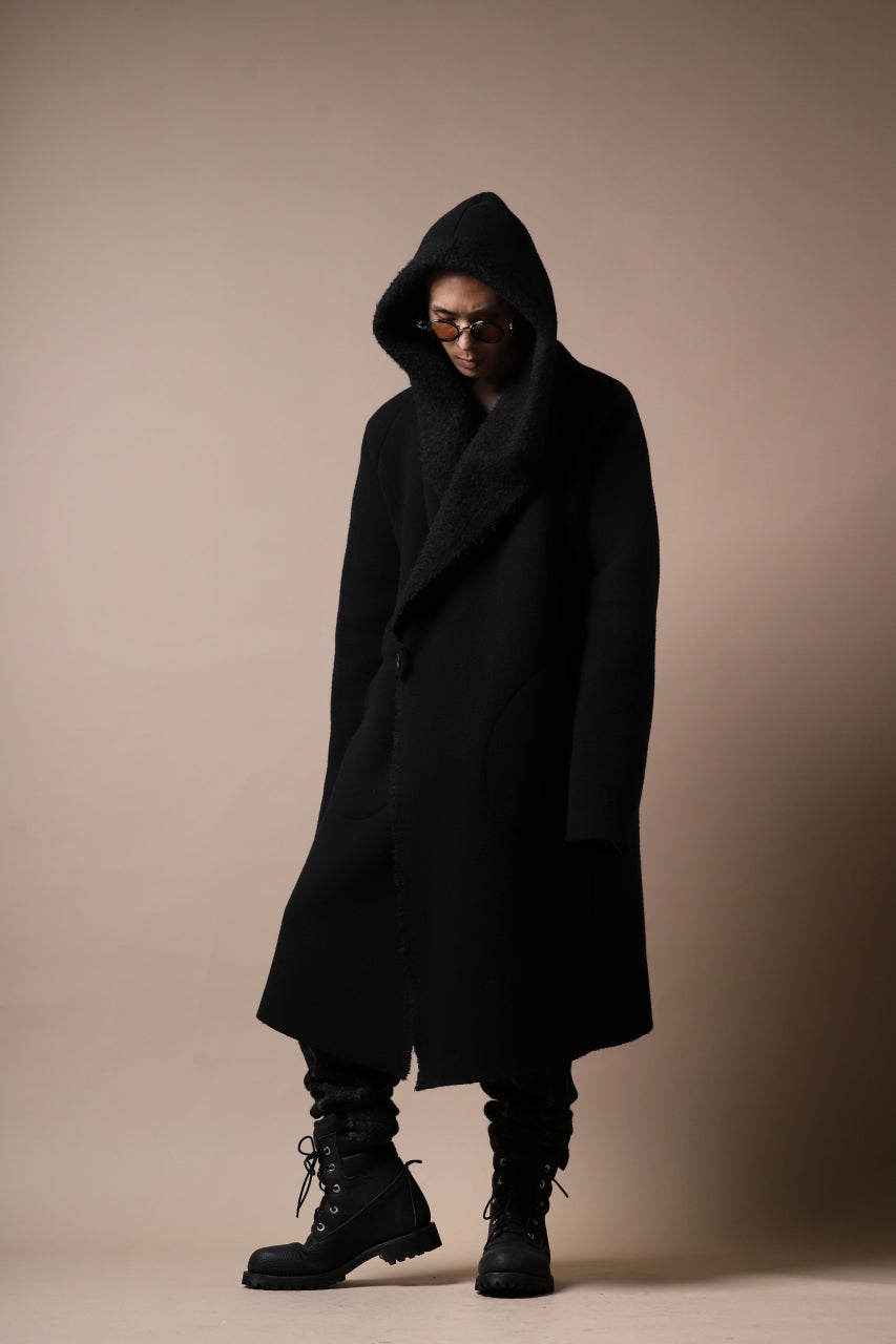 画像をギャラリービューアに読み込む, forme d&#39;expression exclusive Hooded Robe Coat (Black)