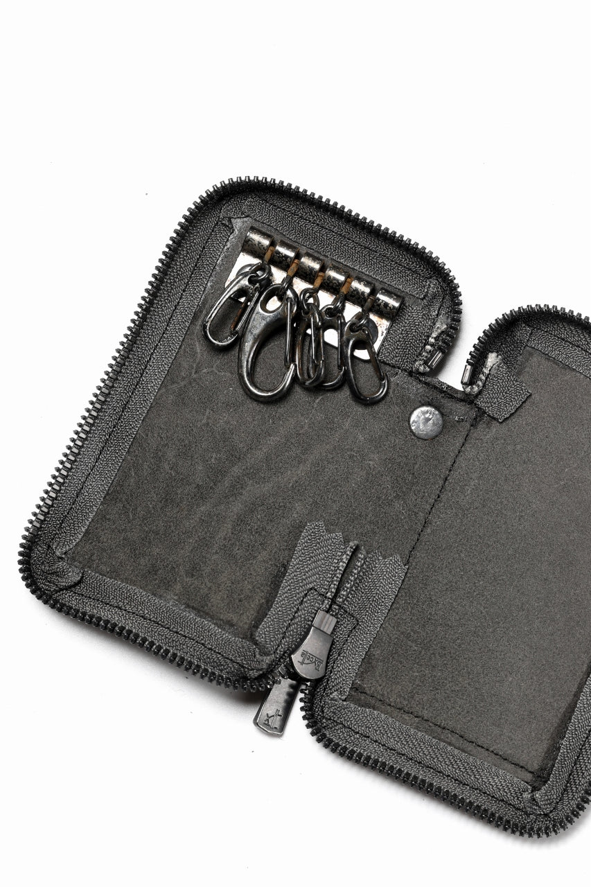 Portaille "Limited Made" ZIP KEY CASE / ROUGH BULL (BLACK)