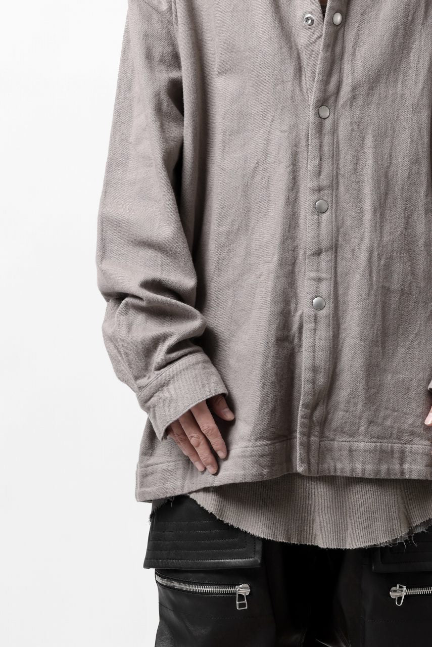 A.F ARTEFACT SNAPPED OVER SHIRT / COTTON TWILL (GREY)