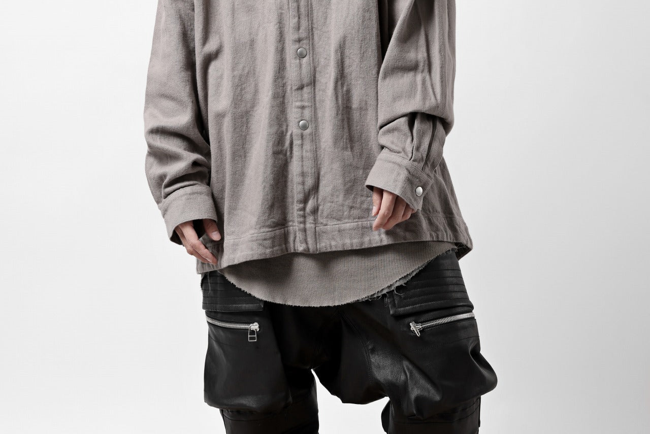 A.F ARTEFACT SNAPPED OVER SHIRT / COTTON TWILL (GREY)